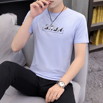 Modal Mens Short Sleeve T-shirt 2021 New Tide Brand Cotton Ice Silk Summer Thin Fashion Mens Body