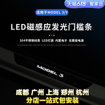 Suitable for Tesla model3 Y stainless steel threshold bar Yingbin Pedal Anti-Scraping Interior Special Accessories Retrofit