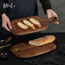 First heart walnut bread board solid wood cutting board household multifunctional fruit board tray pizza board mildew cutting board