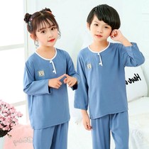 Childrens pajamas autumn female boy ice silk 13 years old 2-456789 nine 10 ten spring summer pure cotton childrens cotton silk clothes