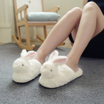 Girl heart winter plush cute cotton slippers female Korean cartoon animal indoor home couple home slippers