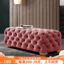 Nordic long sofa bench light luxury clothesNet red bench bench foot bench on footstool bedroom bench