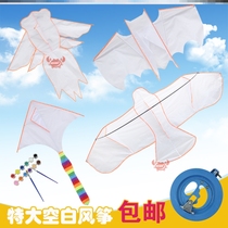 Hand-painted blank kite oversized DIY graffiti painting homemade large kite adult special large three-dimensional long tail