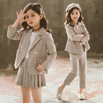 Girl set Autumn 2020 new net red children Spring and Autumn foreign fashion fashion fashion Korean suit two-piece suit