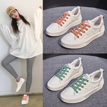Small white shoes women 2020 Spring New Korean version of Joker Hong Kong style casual women shoes lace up sports board shoes tide X0309