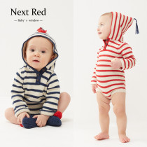 Next Red Baby Pure Cotton Knitwear Jumpsuit Spring Autumn Winter Triangle Hoodie Baby Hoodie Clothes