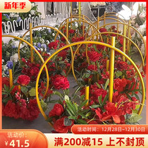 New wedding props Chinese flowers good Moon round road guide stage stage welcome scene layout decoration window