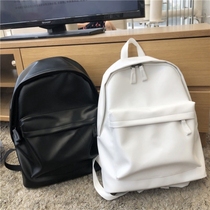 Schoolbag leather womens new trendy mens and womens backpack high school three-dimensional bag schoolbag womens soft leather all-match PU leather travel bag women