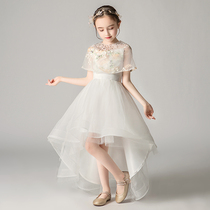 Childrens Gown Princess Dresses Princess Dresses Piano for Flowers Girl Girl Foreign Air Walking Show Girl Fluffy Yarn Autumn