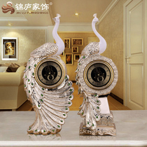 Peacock clock ornaments living room floor decoration model room home soft decorations decoration housewarming new home gifts