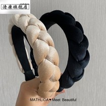 South Korea Dongdaemun Temperament Twist Hair Stirrup Ethnic Braided Braid Head Accessories Handmade Suede Cloth Head Stirrup Hair Card-issuing New