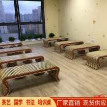 Antique Chinese study table and chair Tea table Tatami tea table Bay Window table Bamboo and Rattan kindergarten calligraphy table Go table