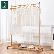 Clothes rack bedroom inner single pole net red removable clothes hanger small simple and multifunctional floor type hanging hanger