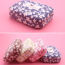 2019 New fabric small flower contact lens companion box cute Korean manual double box