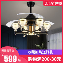 FAN LIGHT CEILING FAN LAMP HOME LIVING ROOM DINING ROOM RESTAURANT NET RED FAN CHANDELIER LARGE WIND BEDROOM SUCTION TOP ELECTRIC FAN LIGHT
