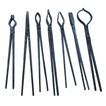 Hand-forged flat-tipped iron tongs industrial tongs aluminum ingot pliers pliers for iron making Blacksmith tongs