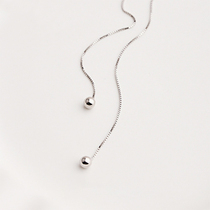 ten Viv 925 silver ear line 100 hitch explicit face small and gentle temperament small ball ear thread long pure silver earring woman