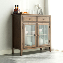 Umwood furniture pure solid wood sideboard oak side Cabinet two door two bucket locker American restaurant furniture