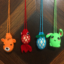 Small egg bag pocket egg net Lexia Dragon Boat Festival kindergarten childrens egg bag hand-woven wool child neck