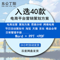 E-Commerce festival sales activities promotion marketing planning plan Operation Promotion daily management manual case analysis traditional industry e-commerce operation e-commerce development strategy data collection