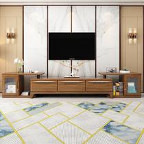 Hupeach Wood Solid Wood TV Cabinet Living-room Living-room Combination Small Family Type Bedroom Telescopic Multifunctional Ground Cabinet Storage Tea Table