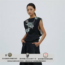 Moss new MAISON SANS TITARE 21 Spring Summer Black Closets Back short and sleeveless waistcoat