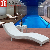 Outdoor courtyard Lying bed Villa Swimming pool recliner Leisure balcony recliner Seaside beach chair White swimming pool
