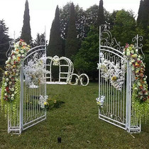 New wedding flower door happy door arch shelf welcome outdoor wedding iron props background door ornaments