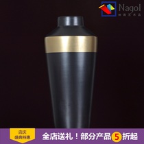 Black simple modern Nordic style ceramic vase three-piece flower set flower art home ornaments large and small