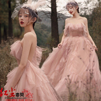 Movie House Themed Clothing Brigade Filming Sen Tie Wedding Dress New Harness Exterior View Photo Color Yarn photography Lovers Photography Gown