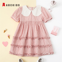 Abckids Childrens Clothing Girls  dresses summer 2021 new girl foreign style princess dress large childrens floral dress