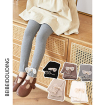 Girls leggings Spring and Autumn wear 2021 new small children autumn trousers thin foreign baby pants autumn