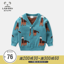  Rabi Tree new autumn and winter childrens clothing baby Western style knitted cardigan baby line clothing Childrens alpaca sweater jacket
