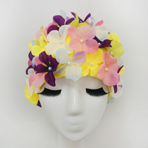 Three-dimensional flower handmade custom fashion personality trendy products large long hair new 2020 womens swimming cap cute