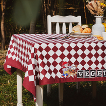 Zuo Hamilton Road original cute tablecloth cartoon fabric Chenille thickened tablecloth dining table Student desk coffee table pad