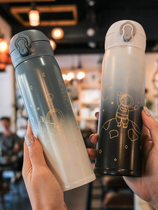 Water cup thermos cup female Net Red personality creative cartoon printing Korean version of hipster Mori portable high value Cup