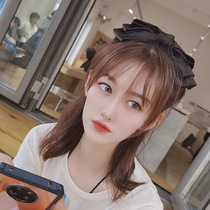 Black oversized bow hairclip Korean Net red hair card top clip temperament headdress Super fairy Japanese back head clip