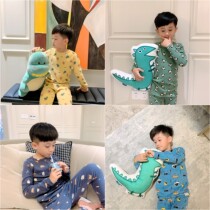 Fan Xiaofan 2019 autumn and winter new Korean childrens clothing childrens thickened pajamas home clothes suit tops pants tide