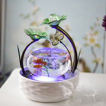Goldfish tank aquarium living room small desktop mini lazy super white glass ceramic creative ecological home round