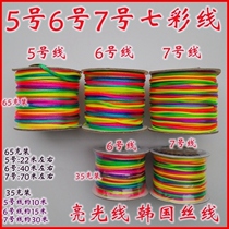 No. 5 No. 6 No. 7 colorful thread woven chain rope handmade rope DIY jewelry accessories material Jade red rope
