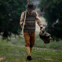 SOARIN reguefel island pattern jacquard V collar knit vest men and women Inn beat base sheep sweater waistcoat