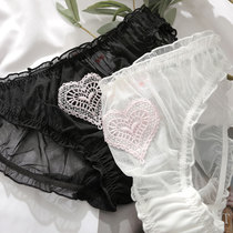 Black and white ladies underwear lace ultra-thin Cotta perspective cotton crotch low waist Hot Ice Silk womens underwear