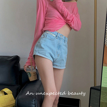 kimhekim jeans shorts 21SS make old curbside a word no love label hot pants spring and summer women