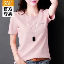 361 womens summer new round neck breathable quick-drying sports T-shirt 361 Degree running comfortable short sleeve top women