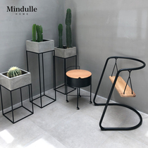 Nordic loft original swing chair Simple table chair Oak net red dining chair Milk tea Elm Wrought iron chair Balcony