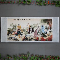 New banner hanging painting antique calligraphy painting micro spray landscape painting living room study calligraphy decoration collection painting group theological tao