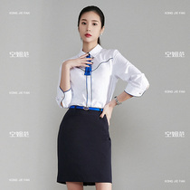 High-end Professional Suit Temperament Fan Interview Customer Service Hotel Front Desk Work Clothes Womens Shirt Sales Department Positive Dress
