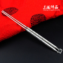 Hollow dragon phoenix chengxiang silver chopsticks collection ornaments sent to elders to send relatives birthday wedding baby gifts