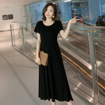 Pregnant Women summer dress long skirt fashion 2021 New Korean cotton size loose short sleeve summer dress