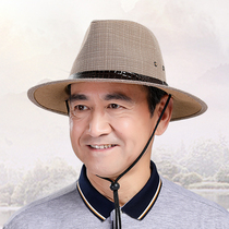 Middle-aged and elderly father hat male summer straw hat sunscreen breathable versatile fisherman hat spring and autumn grandfather cool hat